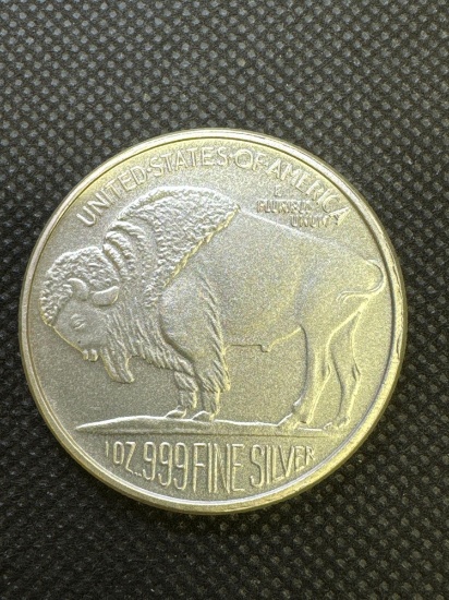 2013 1 Troy Oz .999 Fine Silver Buffalo Indian Head Round Bullion Coin
