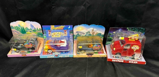 4 The Chevron Cars toys Hank Hot Rod, Payton Pizza, Disney Autopia