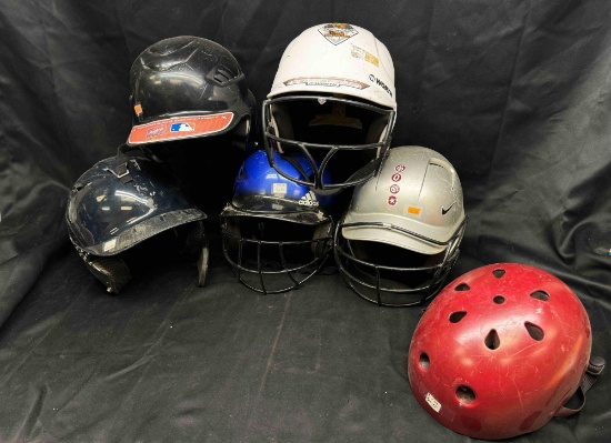 Large Lot of Baseball Helmets