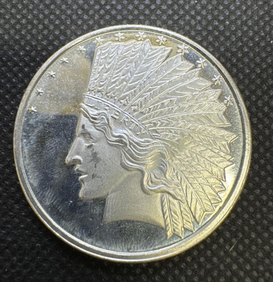 Silver Towne Indian Head 1 Troy Oz .999 Fine Silver Bullion Coin
