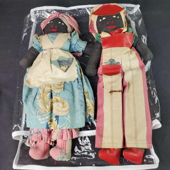 2 vintage handmade african dolls