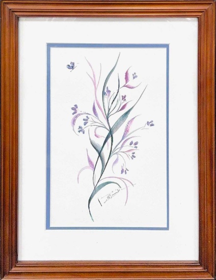 Framed Art Purple Flowers 14x20 Genevieve Taunis Wexler