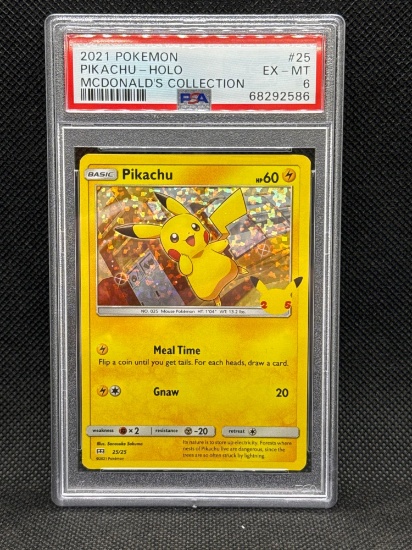2021 Pikachu Holo McDonald Collection PSA 6 Pokemon