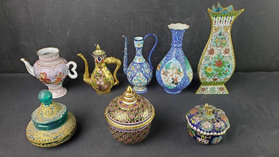 Vintage vases teapots ceramics etc. oriental Persian Iranian