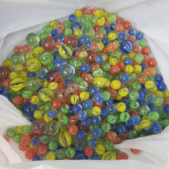 Large bag of marbles shooters peewee corkscrew bumbboozer more
