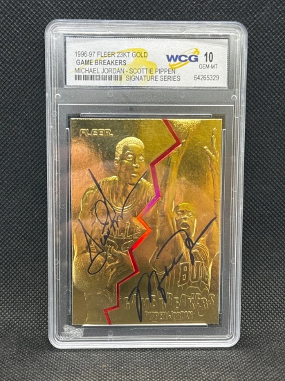 1996-97 Fleer 23kt Gold Game Breakers Michael Jordan Scottie Pippen WCG 10 Basketball Card