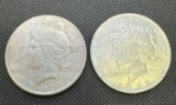 2x 1923 Silver Peace Dollars 90% Silver Coins 1.88 Ounces