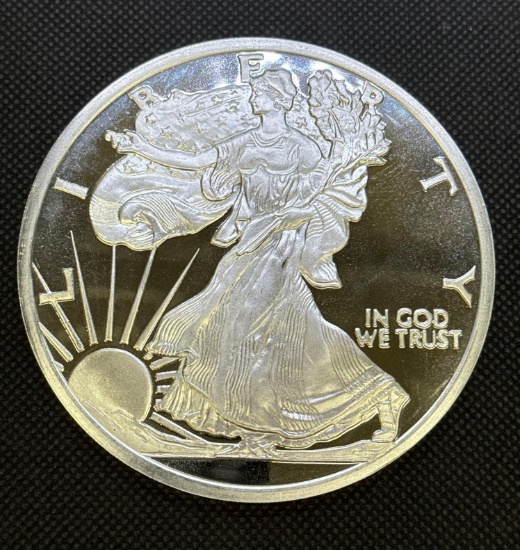 5 Troy Oz .999 Fine Walking Liberty American Eagle Round Bullion Coin