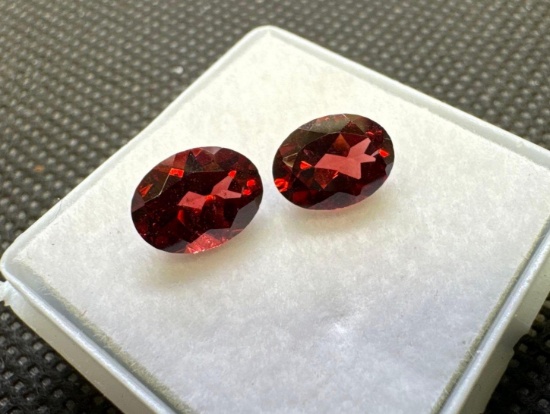 Pair Of Oval Cut Garnet Gemstones 3.10ct