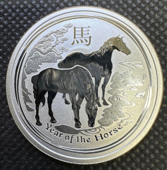 2014 1/2 Oz .999 Fine Silver Year of The Horse Round Bullion Coin