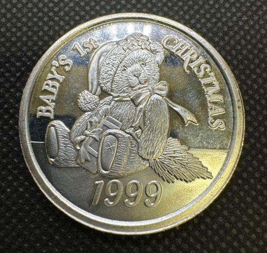 1999 Baby?s Day 1st Christmas 1 Troy Oz .999 Fine Silver bullion Coin