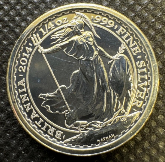 2014 Britannia 1/4 Oz .999 Fine Silver Round Bullion Coin
