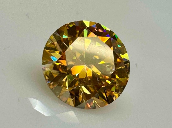 Golden Yellow 1.7ct Brilliant Cut Moissanite Diamond Gemstone GRA Cert