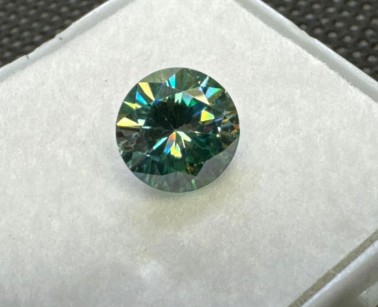 Brilliant Round Cut Blue Moissanite diamond gemstone So Beautiful 1.35ct