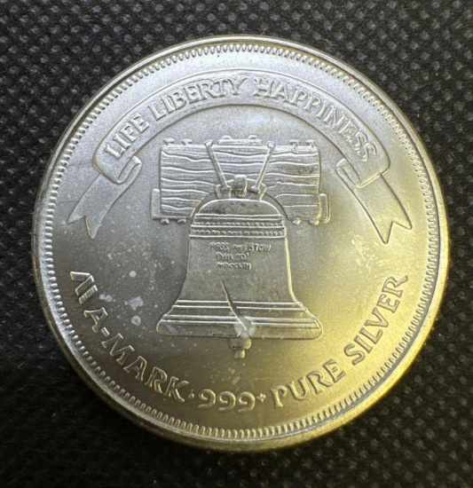 A Mark 1 Troy Oz .999 Fine Silver Bullion Coin