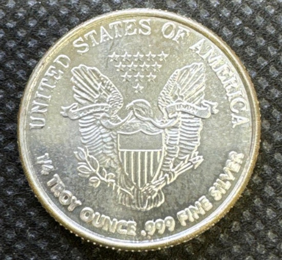 1/4 Oz .999 Fine Silver Walking Liberty Round Bullion Coin