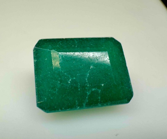 13ct Emerald Cut Opaque Emerald Gemstone
