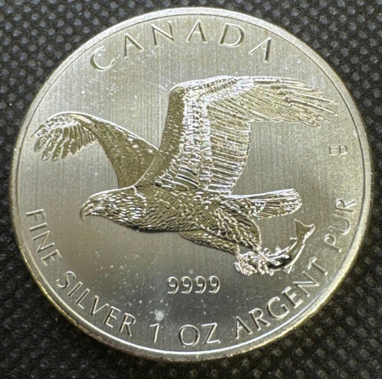 2014 Canadian Eagle 1 Troy Oz .9999 Fine Silver $5 Round Bullion Coin