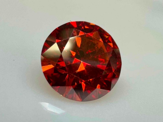 2.5ct Brilliant Cut Red Moissanite Diamond Gemstone GRA Cert
