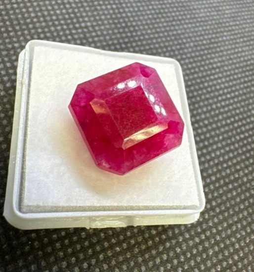 Square Cut Red Ruby gemstone 12.25ct