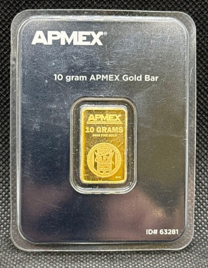 APMEX 10 Gram .9999 Fine Gold Bullion Bar