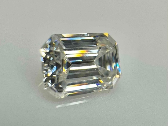 1ct Emerald Cut Moissanite Diamond Gemstone GRA Certified