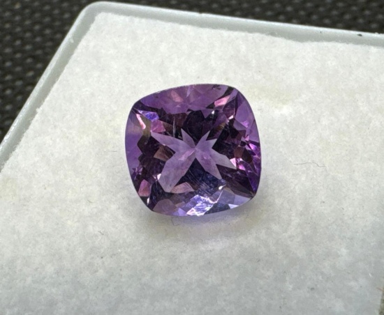 Cushion Cut Purple Amethyst Gemstone 1.95ct