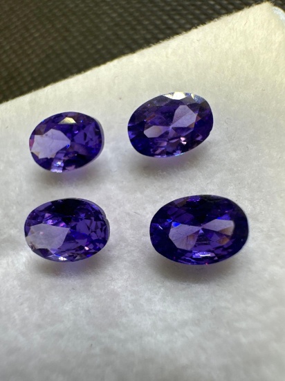 4x Oval Cut Purple Tourmaline Gemstone 4.35ct