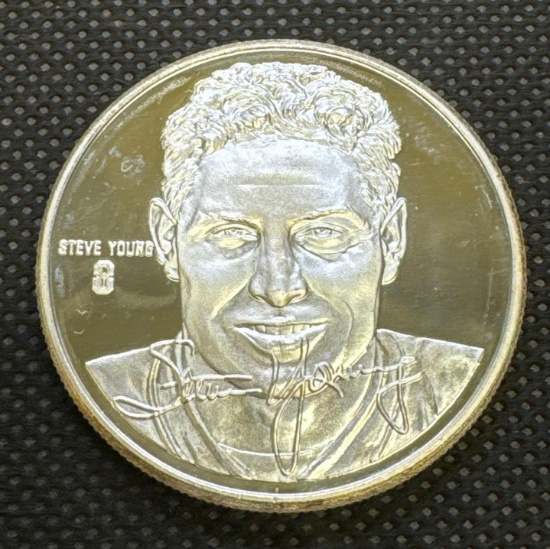 Limited Edition Steve Young 1 Troy Oz .999 Fine Silver Bullion Coin