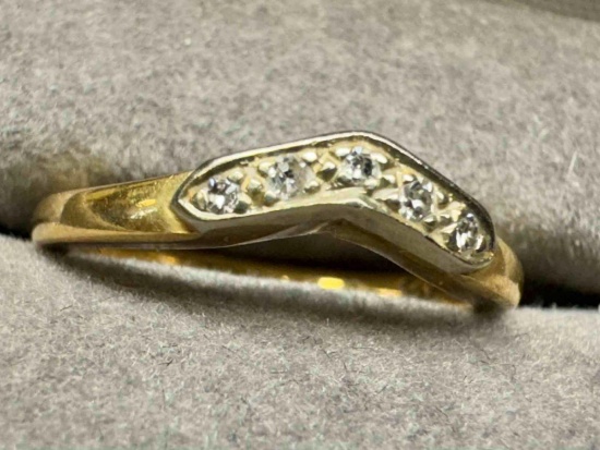 14K Gold Jessop Diamond Ring sz5 2.6g