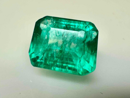 11.2ct Stunning Emerald Cut Emerald Gemstone Kryptonite Glow
