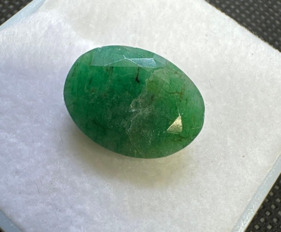Oval Cut Green Emerald Gemstone 7.55ct