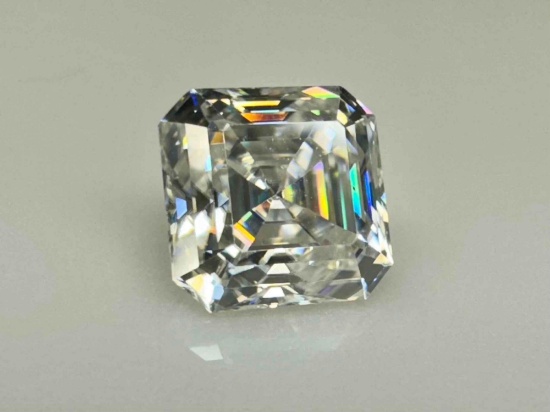 1.5ct Asscher Cut Moissanite Diamond Gemstone with GRA Certificate