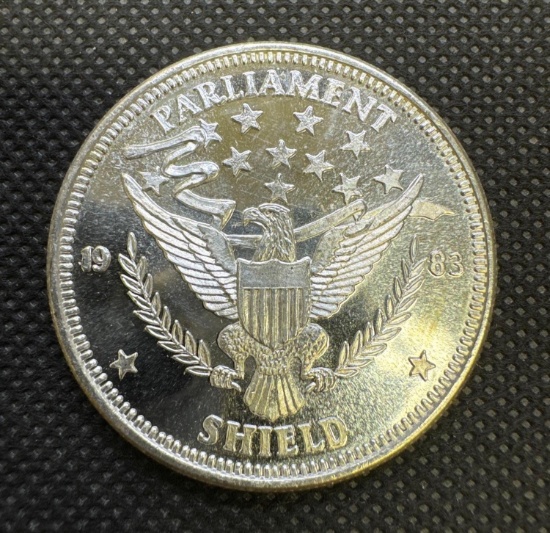 1983 Parliament Shield 1 Troy Oz .999 Fine Silver Bullion Coin