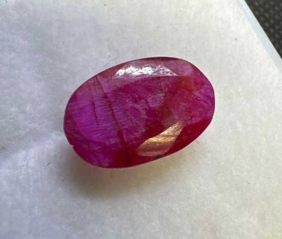 Oval Cut Red Ruby Gemstone 6.75ct