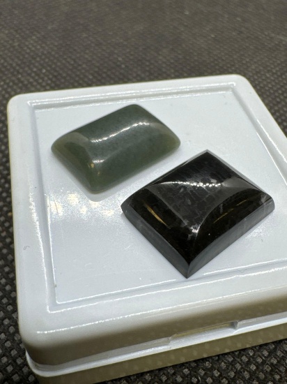 Black And Green Jade Gemstones 18.25 Ct