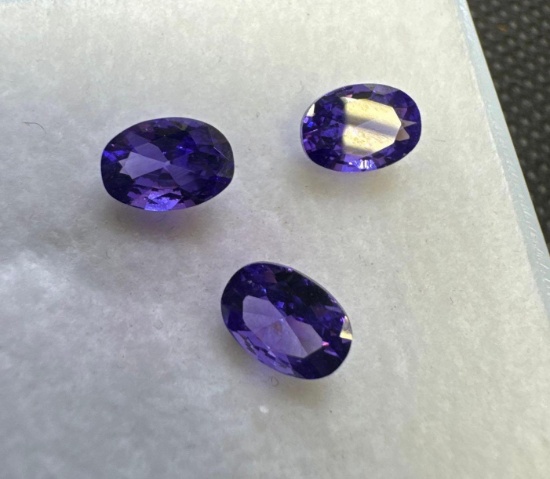 3x Oval Cut Purple Tourmaline Gemstone 3.35ct