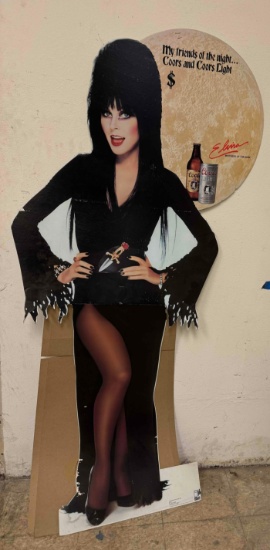 Vintage Elvira Coors Light Halloween Cardboard Standee Stand Up Display 1986