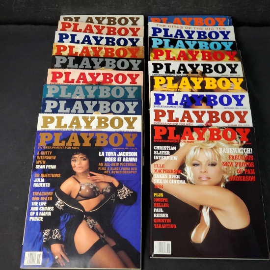 Box of approx. 18 Playboy adult entertainment magazines 1991-1995