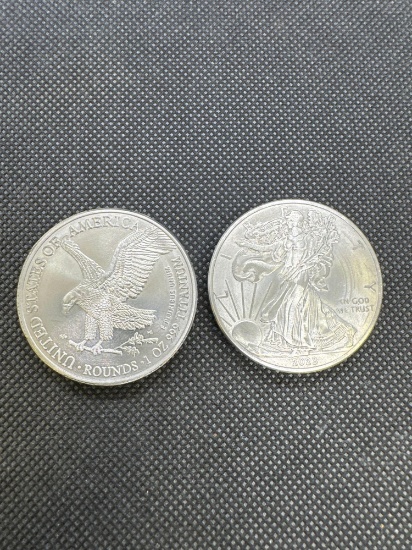 2x 1 Ounce .999 Fine Titanium Walking Liberty Bullion Coins