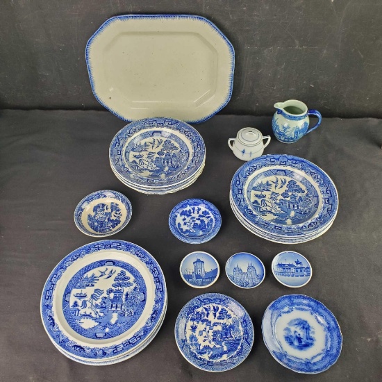 Lot of various dishware Wedgwood Maruta Occupied Japan Old Blue Ironstone