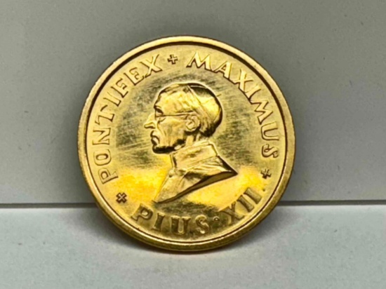 21.6 kt Goldmedal, Pius XII 90 percent Gold Coin Medal