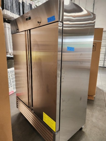 COMMERCIAL STAINLESS STEEL 2-DOOR REACH-IN FREEZER ST-49BF untested open box