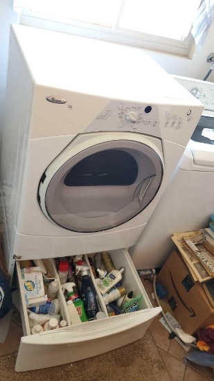 Whirlpool electric 220 power front load dryer with contents model WED83OOSWO @ Farm
