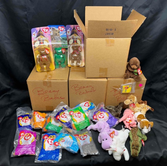 4 Boxes of Ty Beanie Babies Standard and McDonalds Promos