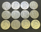 12 Eisenhower Dollar Coins 1977-1978 272.0 Grams