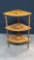Vintage walnut Italian inlaid coner piece