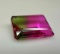 16.3ct Crystal Watermelon Tourmaline Faceted Doublet Bi Color Emerald cut Gemstone