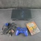 Playstation 2 console with wire accessories controller memory card one game