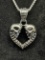 Unique Skull Heart Pendant Necklace